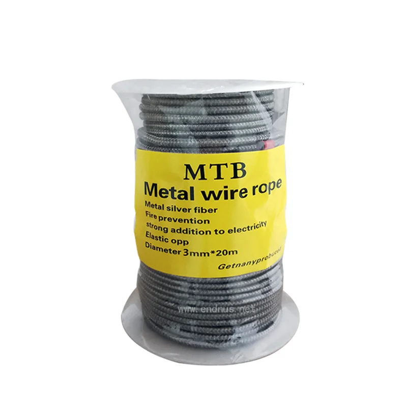 Durable Permanent Electric Conductivity Stainless Steel Fiber Braided Conductive Wire Rope For Static Elimination