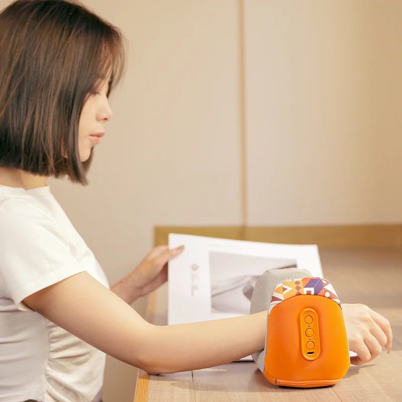 JAMOOZ  Upgraded Wireless Rechargeable Smart Heated Air Pressure Vibrator Hand Wrist Massager with heat/roller