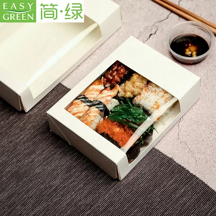 Easy Green Disposable paper sushi takeaway box with Window