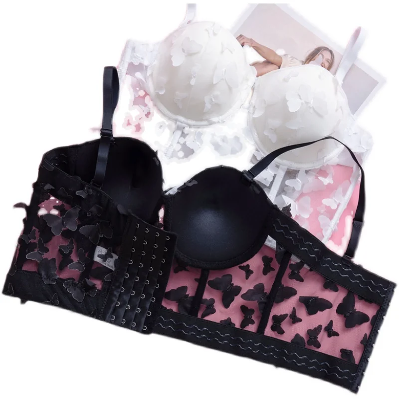 R416 New Fashion Chest Padded Sleeveless Backless 3D Butterfly Flower Camisole Women Bodycon Bustier Crop Tops Supplies Nonwoven