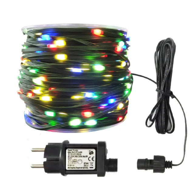 Микро мини медный свет с ПВХ кожей 50 м 500LED уличные рождественские огни для декоративного IP44 трансформатором