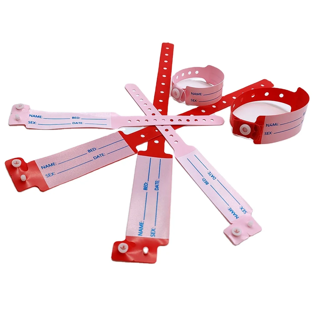 High Quality Disposable Hospital Handwriting Plastic Medical PVC ID Wristband Super Soft For Infant New Born Baby