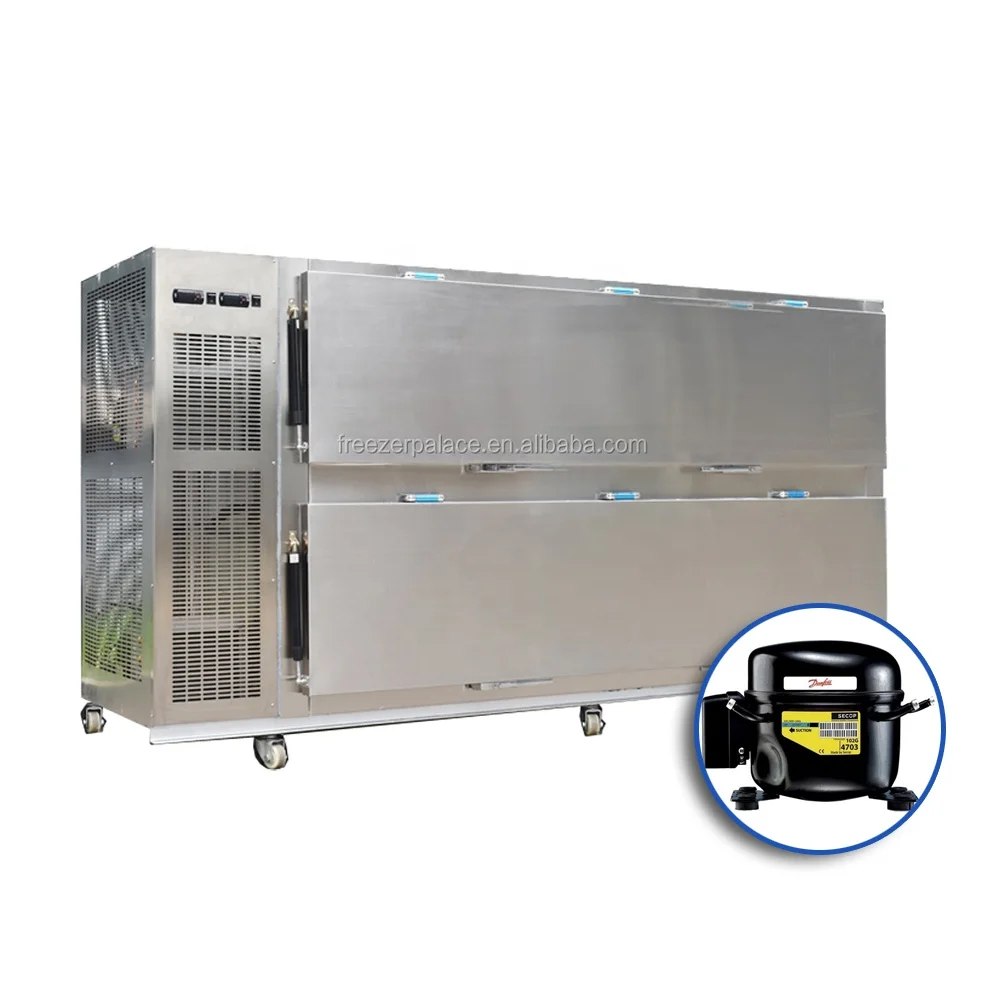 Side door open mortuary freezer suite for small morgue rooms