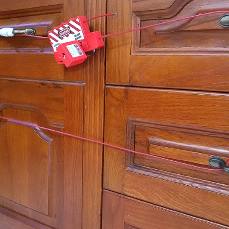 1.8Meter Length Nylon Safety Sheathed Metal Cable Lockout with 3mm Diameter