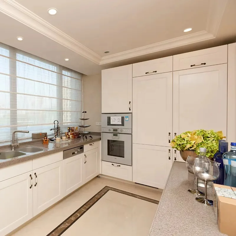 American Project All-Wood White Shaker Kitchen Cabinets Factory Direct Modern Design Lacquer Acrylic Sink Hinge Drawer Slide