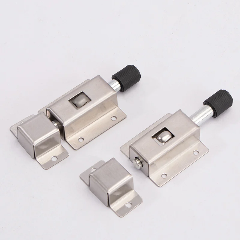 High quality stainless steel 201/304 Push Button Door Latch Spring Bolt Lock furniture window and door accessories