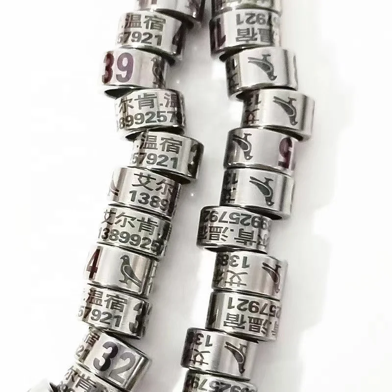 Homing pigeon rings customizable Rings pigeons Stainless steel ring