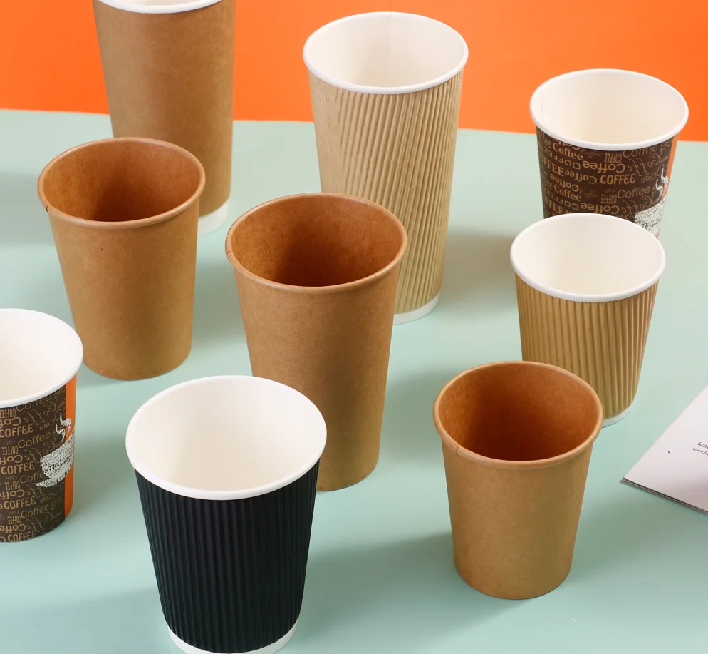 Wholesale Recyclable Thickened Take Away Beverage Juice Party Disposable Paper Paper Cups for Hot Drinks