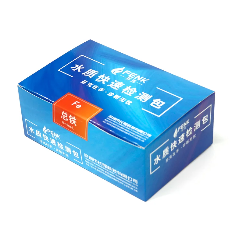 Easy operation total iron rapid detection kits of FENK with 50 tubes reagents each box test range 0-0.2-0.5-1-2-5-10mg/L