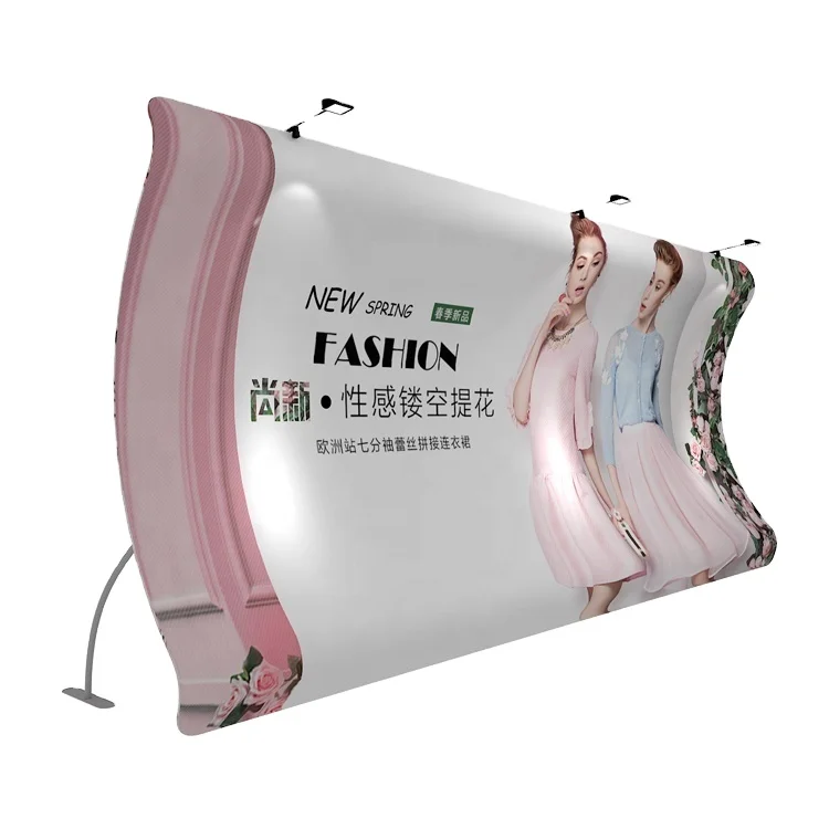 Custom  20ft U Shape Trade Show Wall Advertising Exhibition Decoration Tension Fabric Display Rack