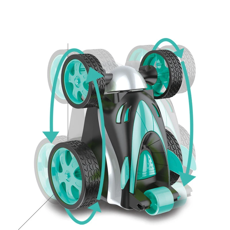 Electric Radio Control Dump Truck Toy Double-sided Stunt Car 360 Degree Rolling Dumper For Kids Gifts