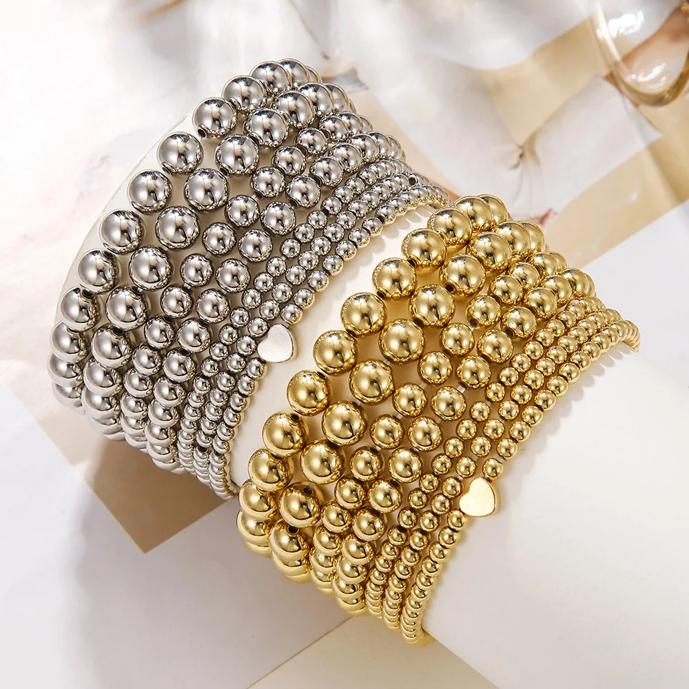 S0188 Fashion Beads Bracelet Set Women Multi Layer Elastic Bracelet