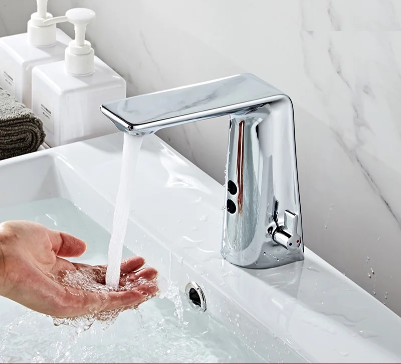 F186 Commercial Automatic Tap Sensor Electric Water mixer  Bathroom Sensor Faucet