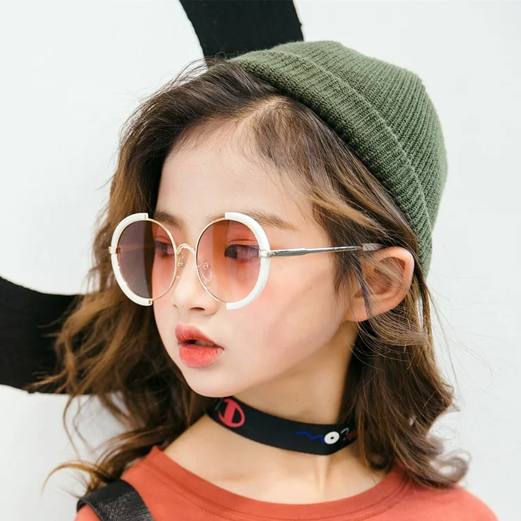 DOISYER 2020 New fashion design girls sun glasses round metal frame kids sunglasses children