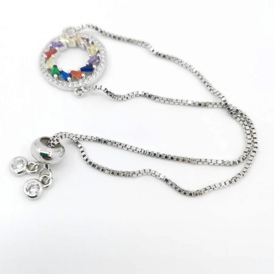 Позолоченный и серебряный латунный регулируемый браслет с цирконием цепочка для изготовления ювелирных изделий оптовая продажа