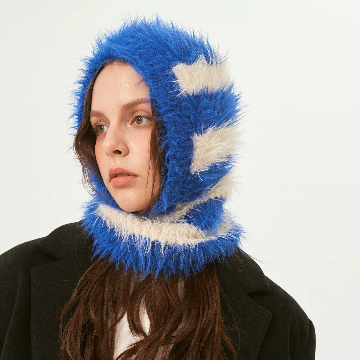 Wholesale Hot Style Female Warm Winter Knitted Hat Windproof Neck Cover Fur Balaclava Beanies For Men and Women