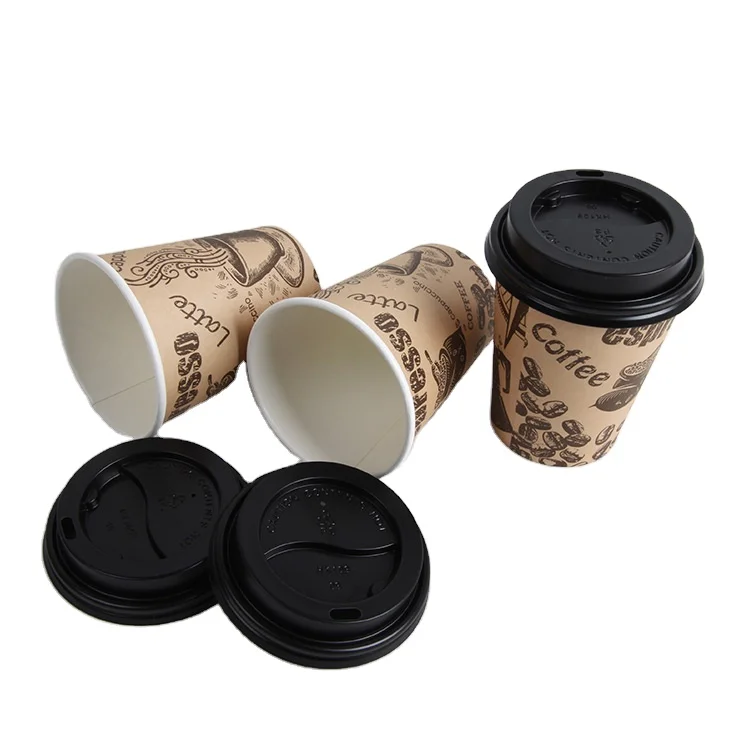 wholesale Disposable 8oz/12oz/16oz paper coffee cups with lids, paper cups for coffee