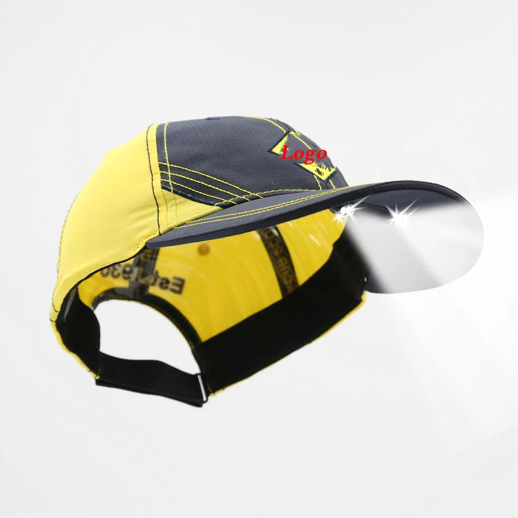 customize unstructured kids summer hats with LED light for camping