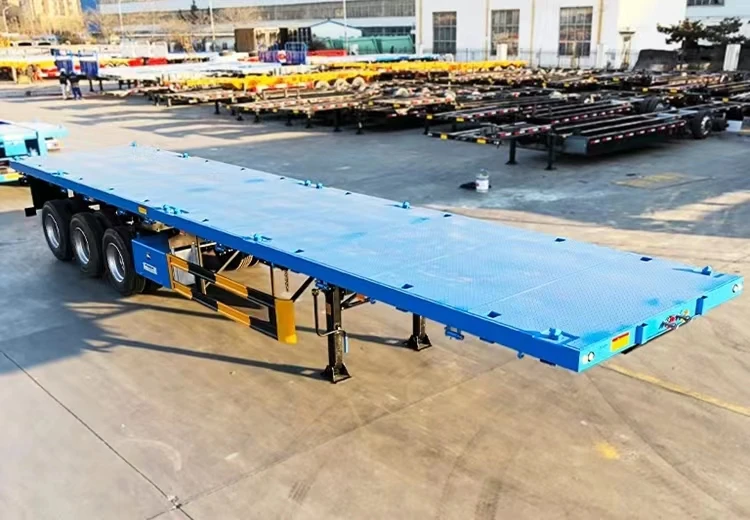 2/3 Axle Shipping Container Gooseneck Flatbedl Chassis Semi Truck Trailer Skeleton 40 Foot 45 Ft Steel HT Semi-trailer 40000kg