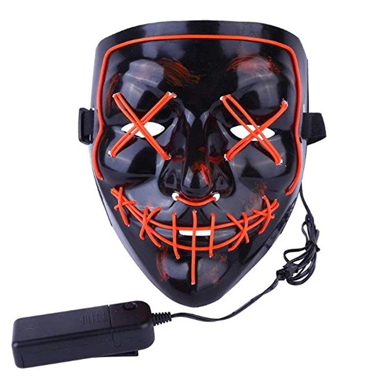 Novelty EL Wire Glowing Ghost Mask Anonymous Musk Mask Halloween Scary