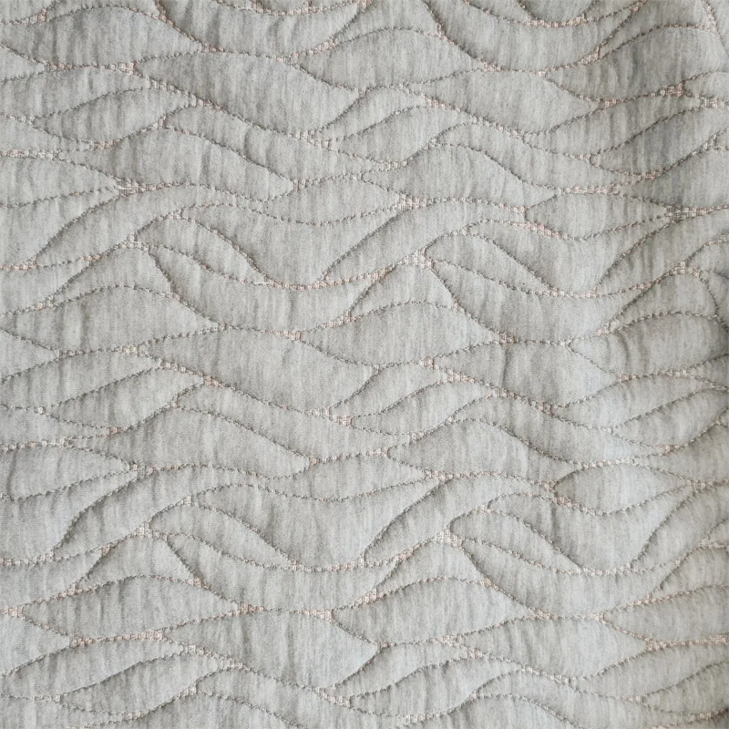 Grey solid color single side jacquard process flowing pattern all polyester home textile fabric