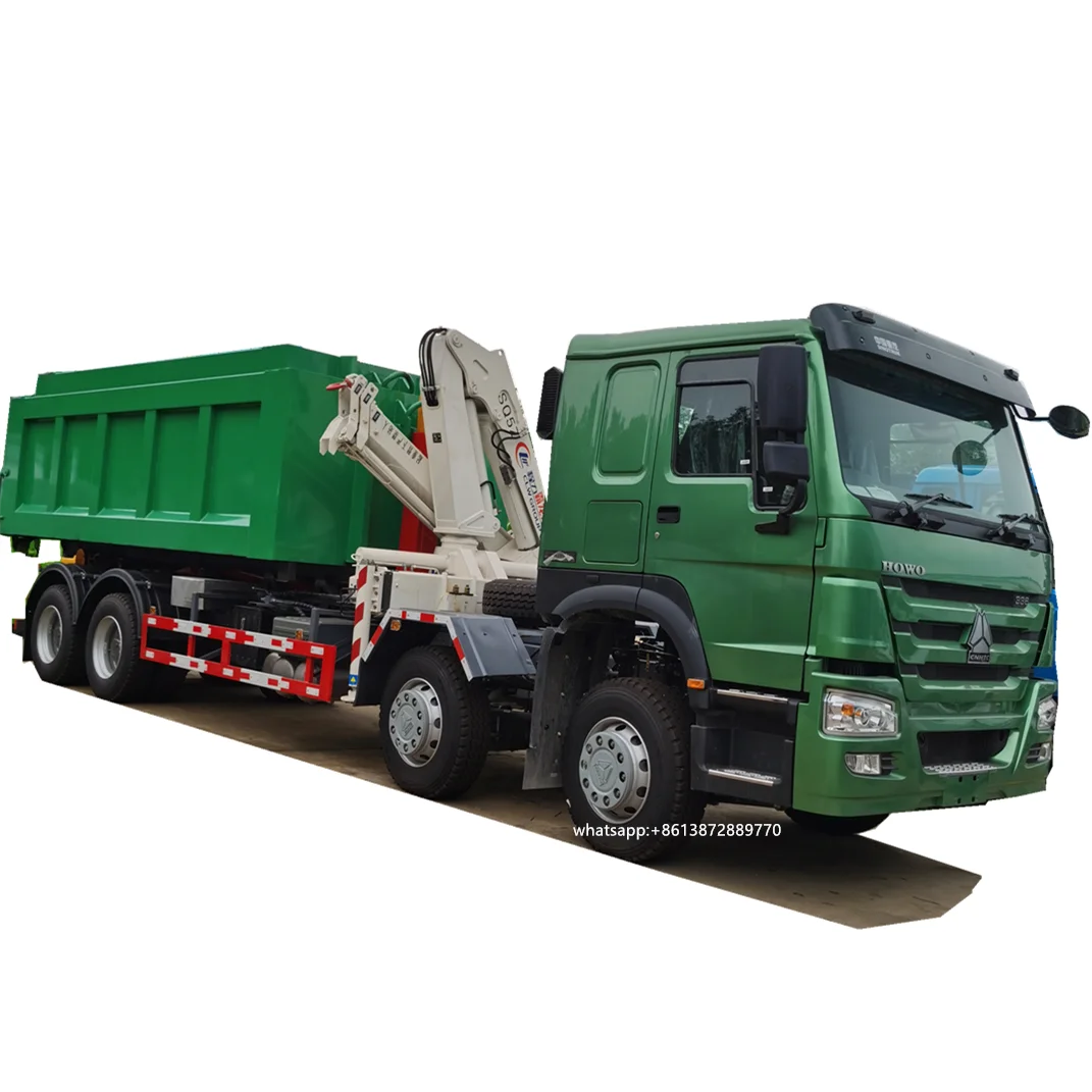 12 колес 8x4 sinotruk задняя нагрузка гидравлический Тяговый рычаг грузовики для мусора 16