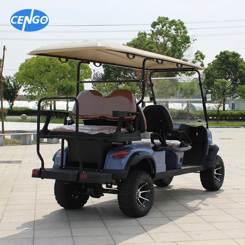 Utility vehicle Electric golf cart 6 passenger for sightseeing Motor Acid Battery Lead 4 wheel drive club car