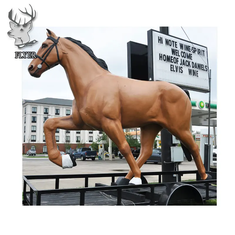 Wholesale Life Size White Horse Sculpture Statue Fiberglass Large Outdoor Running Horse Statues For Outdoor Decoration