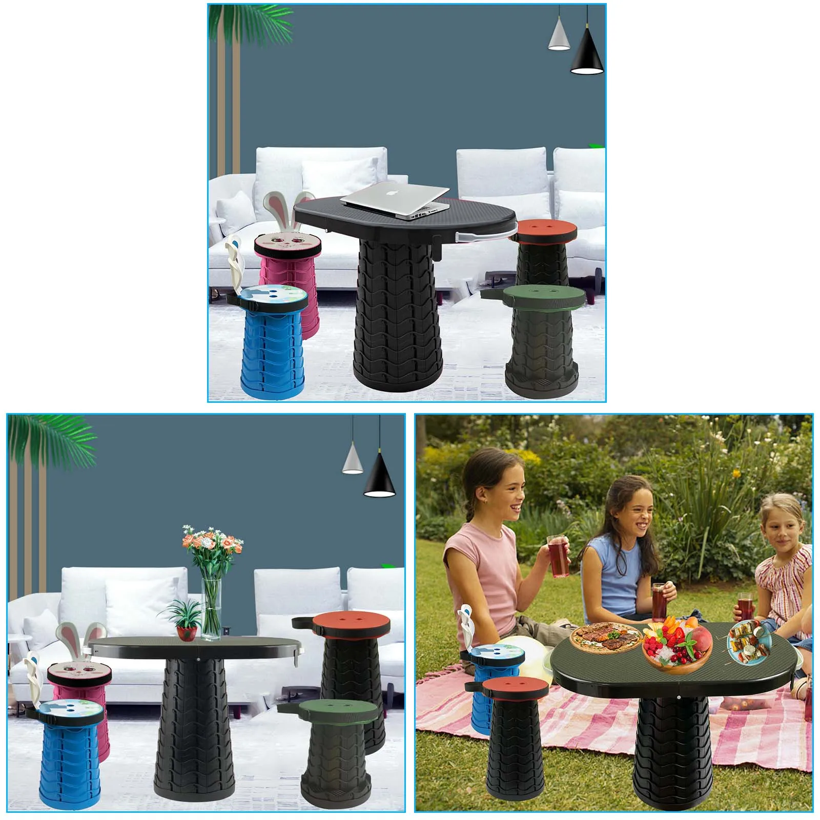 MO002- 2nd Generation Folding Stool Chair Retractable Telescopic Stool Metuis Portable Folding Stool with Larger Seat