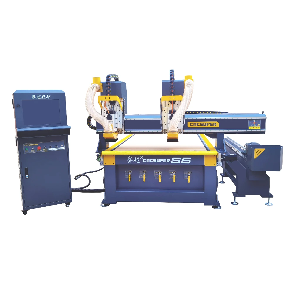 Double Spindles Rotary Axis 1530 2030 3d Cnc Wood Carving Machine ATC 4 Axis Cnc Router 1325 Wood Router