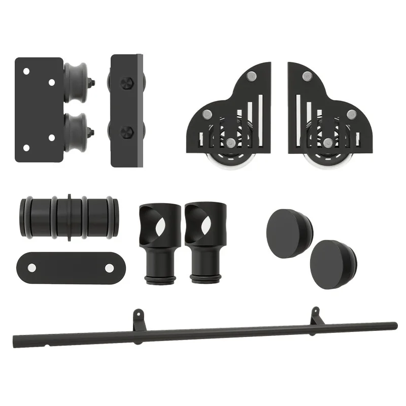 DIY Simple Rolling Library Ladder Hardware Kit Stable Mobile Track Sliding Lockable Wheel escalator accessories Carbon Steel