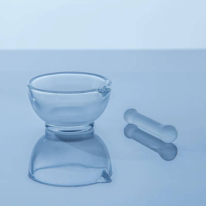 heat resistant pyrex glass mortar & pestle for kitchen drug store laboratory Pharmacy Lab Use Glass Mortar And Pestle Set