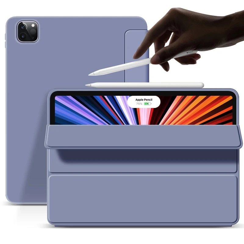 Smart Soft TPU Case for iPad Pro 11 inch 2021 2022 Magnet Cover Slim Folded Flip Stand Cases