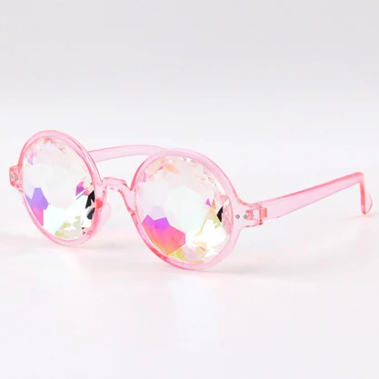 best selling kaleidoscope glasses a fancy dress ball  party round frame colorful crystal glass lenses sunglasses goggles