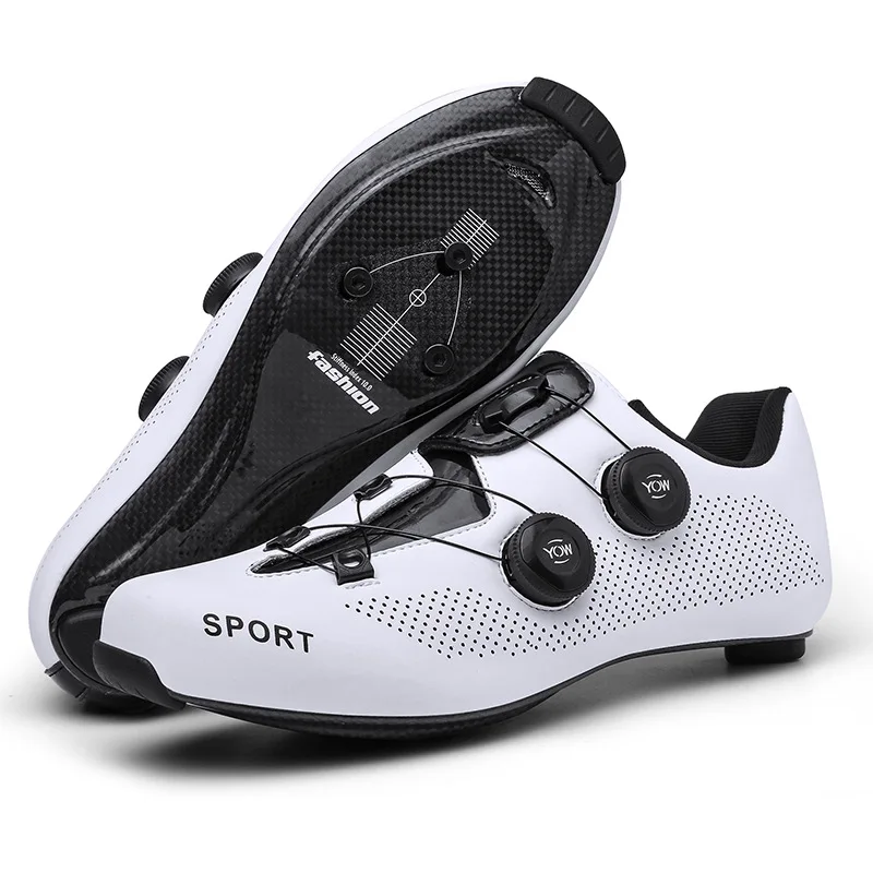 Real charcoal fiber road lock shoes road cycling shoes professional road racing shoes