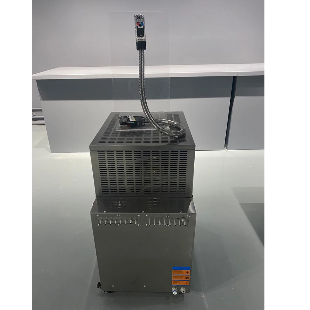 Automatic soda fountain bar gun system with under counter chiller to dispense post mix soda cola