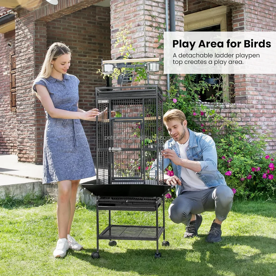 Play Top Roof Parrot Aviary Bird Cage