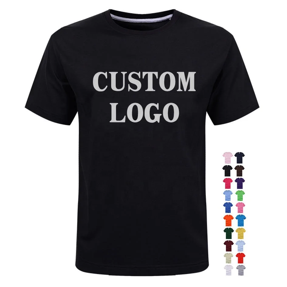 Tee Wholesale Free Sample Customized Printing Tshirt Private Label Soft Round Neck T Shirt Custom Logo Cotton Mens T-shirts  T