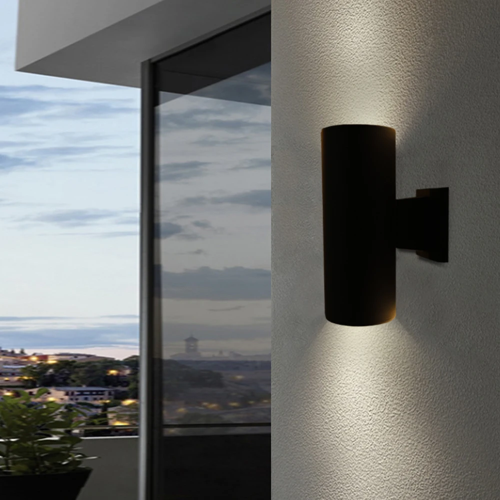 Outdoor Garden Balcony Wall Lamp Glass And Metal Lantern With Black Sconce Light LED  Wall Light Sign