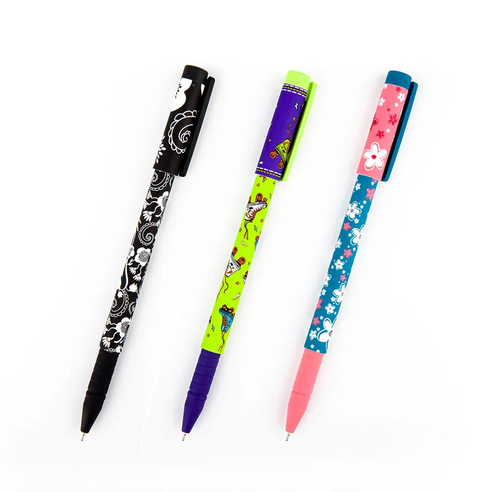 DIY Design Plastic Pen Multi Color Smooth Write 0.5/0.7/1.0mm Custom Logo 3D UV Digital Printing Promotion Plastic Ballpoint Pen