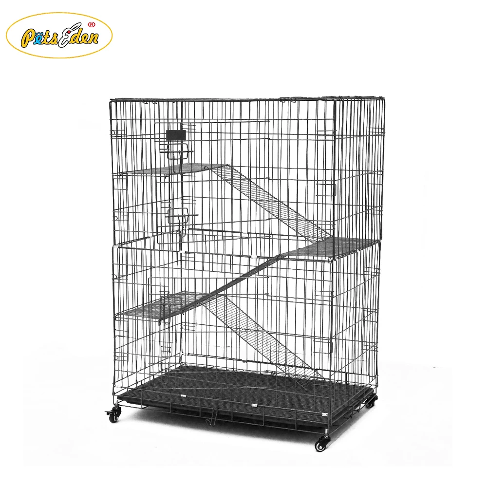 
2/3/4 Layer Large Metal Cat Cages Animal Cage with Plastic Tray 
