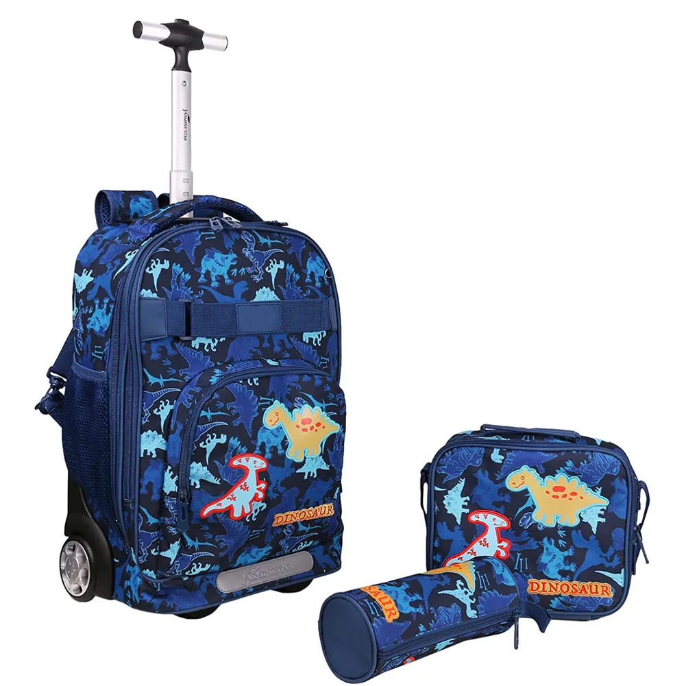 2022 hot  Dinosaur school bags kids backpack for boys,fashion and durable  trolley bag for kids With lunch box and pencil case