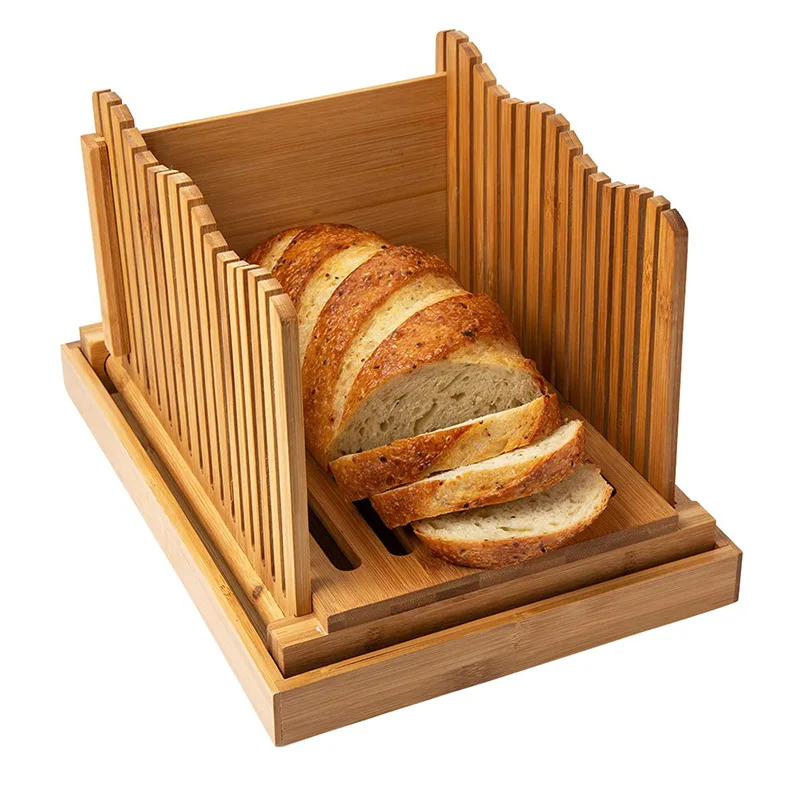 Cutting Toast Slicer Small Slice Thickness Adjustable Folding Cheese Big Bamboo Bread Board