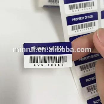 Custom Destructible Serial Number Sticker With Your Logo Tamper Proof Barcode sticker