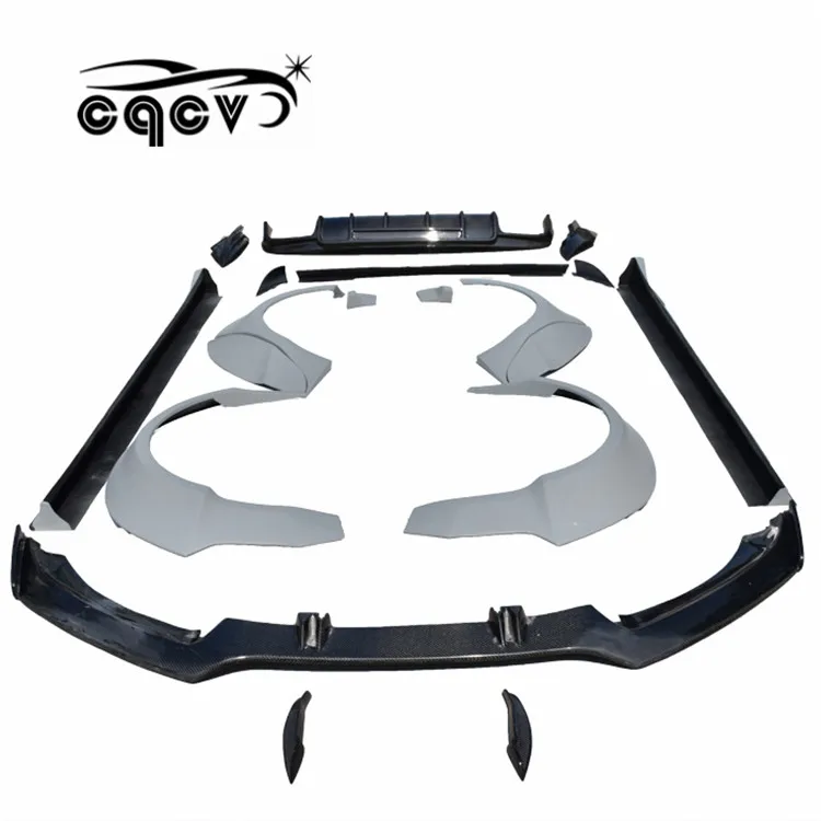 High quality CQCV style wider body kit for Audi A5 RS5 style front bumper and wider flare carbon fiber spoiler for AUDI A5 S5