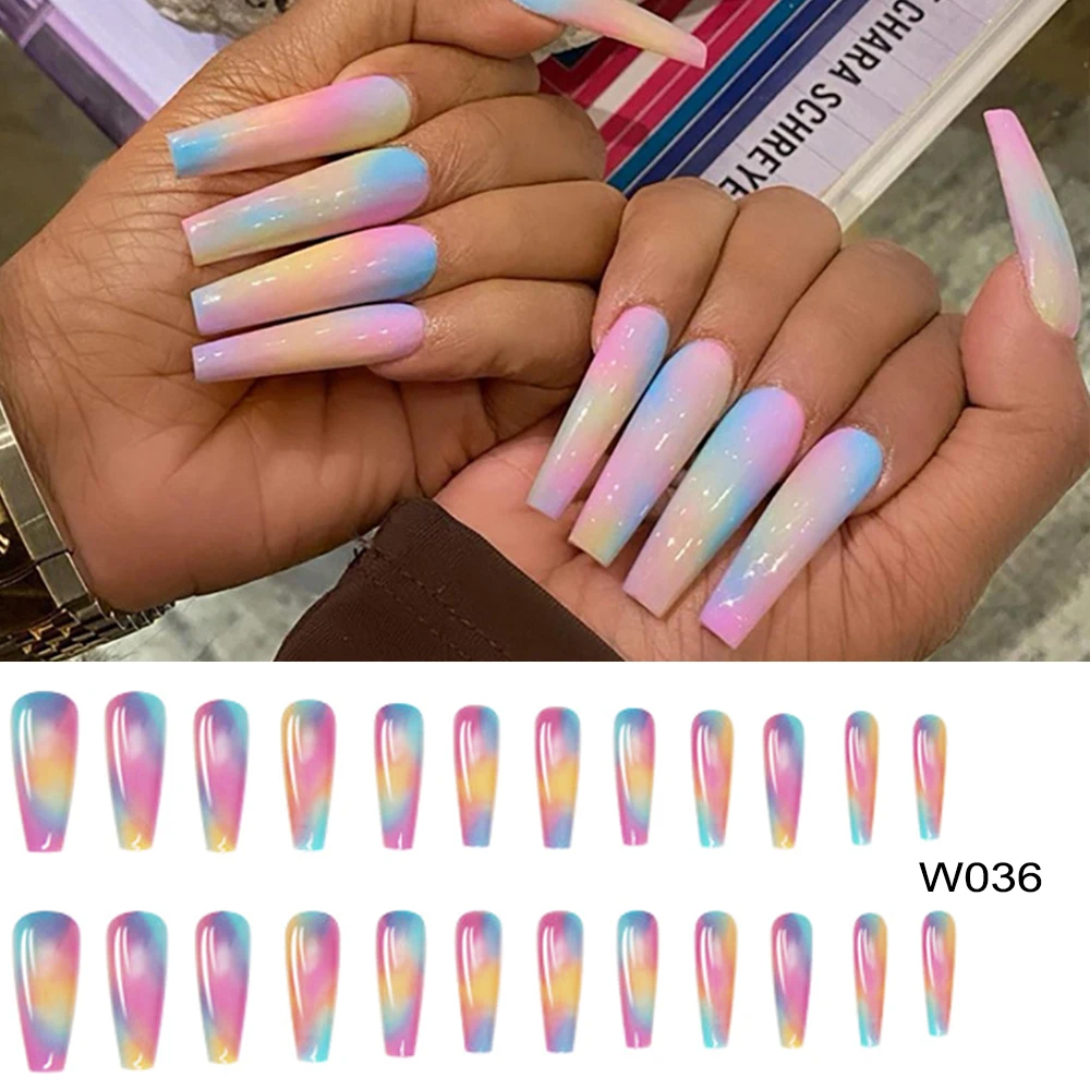 Wholesale high quality mink lashes and press on nails sets for women 24Pcs oval press on nail and lash packaging box