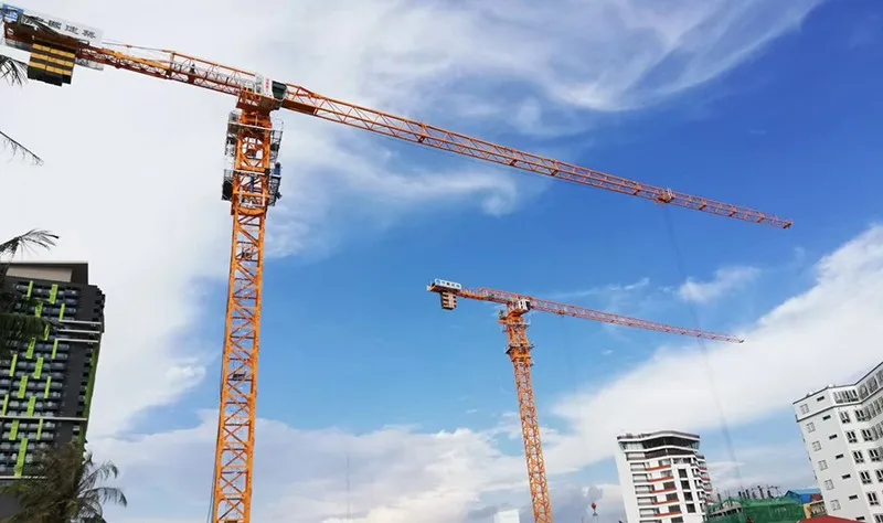 New used luffing mobile tower crane 2 fall and 4 fall qtz50 qtz60 qtz80 qtz120 qtz200 tower crane 8 ton 10t 20 ton  30t 32t