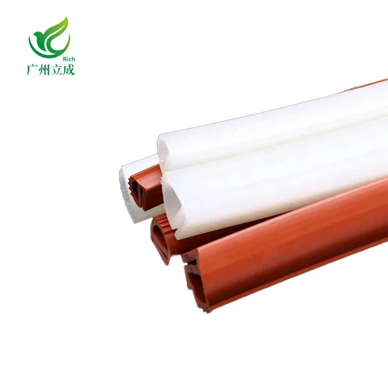 LC0903 High temperature resistant Red White Truansparent E Shape Silicone Seal Stirp For Freezer Door Oven Steaming