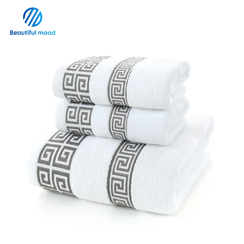 Spot promotion price cheap Super absorbent luxury Gift box 100% cotton bath towel set