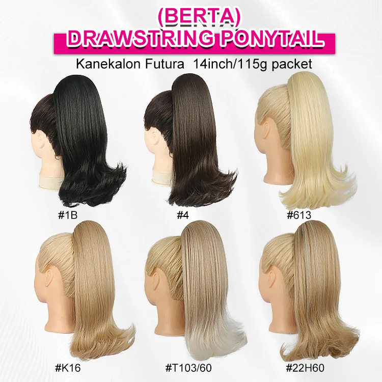 Julianna Wholesale High Temperature Fibre Heat Resistant Natural Curly Hairpiece Synthetic Extensions Hair Drawstring Ponytail